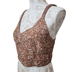 Paper Crane Sleeveless Smocked Boho Paisley Crop Top M